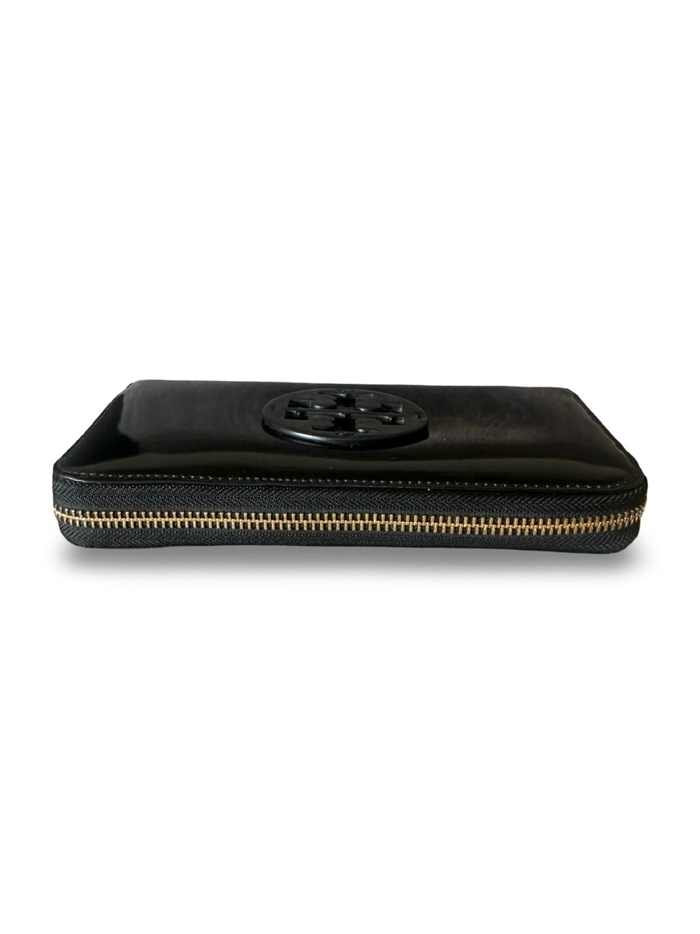 Tory Burch With Paper Work Black Patent Leather Zip Wallet - Picture 10 of 13